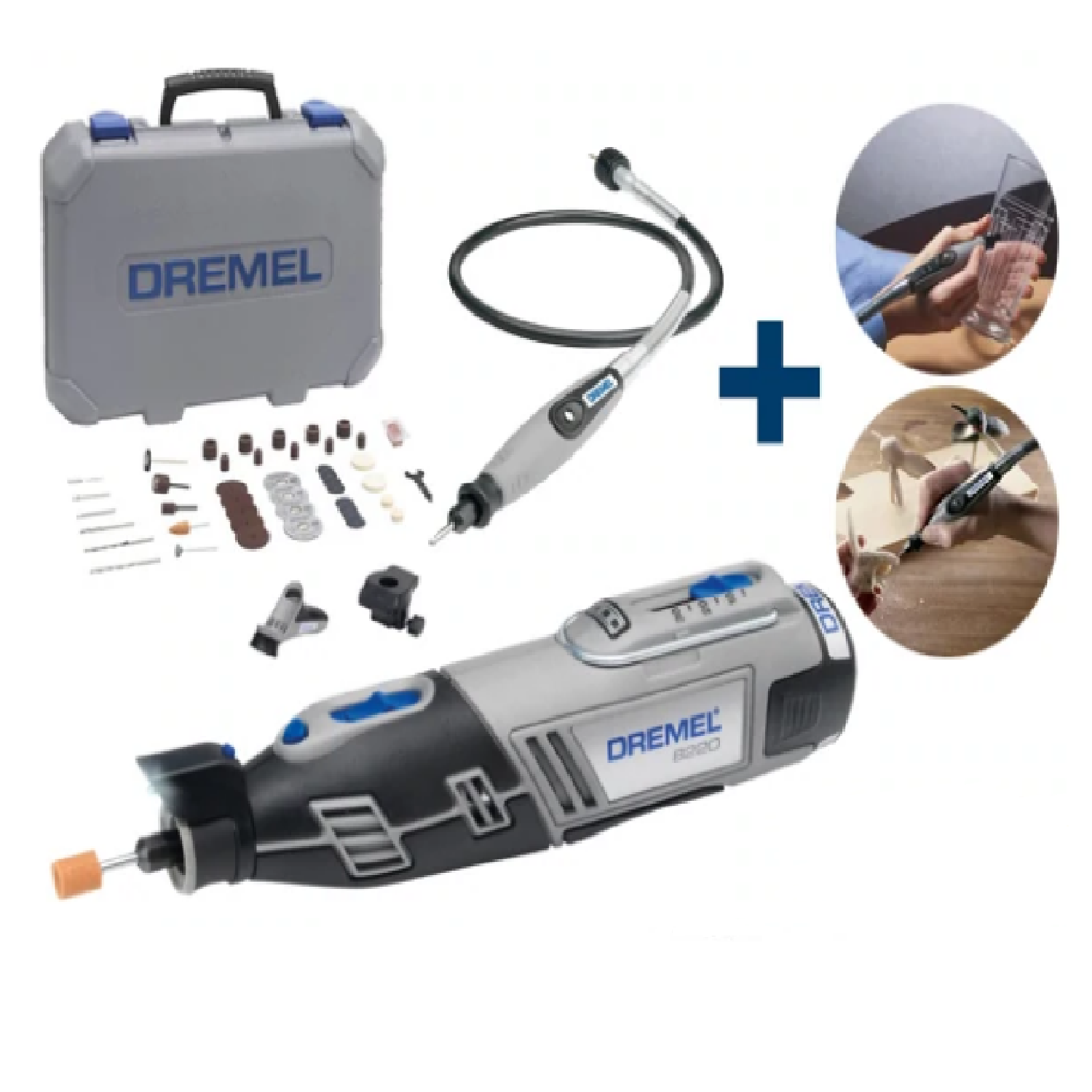 Dremel 8220 ( 8220-2/45 ) 1 X 12V Cordless Rotary Tool With Flexible Shaft & 45PC Accessories Bundle